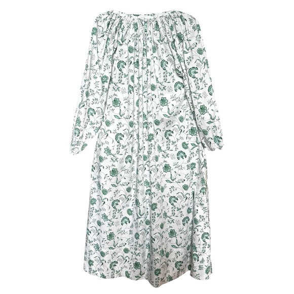 Floral Green and White Midi Dress - Picture 6 of 13